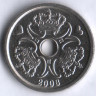 Монета 1 крона. 2008 год, Дания.