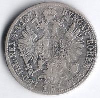Монета 1 флорин. 1879 год, Австро-Венгрия.