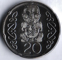 Монета 20 центов. 2020 год, Новая Зеландия. Монета 20 центов. 2020 год, Новая Зеландия.