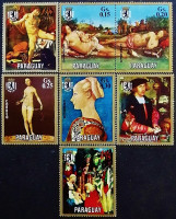 Набор марок (7 шт.). "Картины из музея Берлин-Далем". 1971 год, Парагвай. Набор марок (7 шт.). "Картины из музея Берлин-Далем". 1971 год, Парагвай.