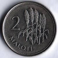 Монета 2 малоти. 2010 год, Лесото. Монета 2 малоти. 2010 год, Лесото.