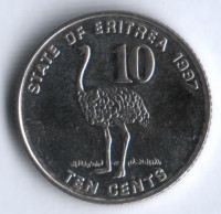 10 центов. 1997 год, Эритрея. 10 центов. 1997 год, Эритрея.