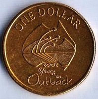 Монета 1 доллар. 2002 год, Австралия. Год отдаленных районов Австралии. Монета 1 доллар. 2002 год, Австралия. Год отдаленных районов Австралии.
