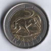 5 рандов. 2005 год, ЮАР. Afrika Dzonga - South Africa. 5 рандов. 2005 год, ЮАР. Afrika Dzonga - South Africa.