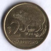 2 песо. 2011 год, Уругвай. Водосвинка. 2 песо. 2011 год, Уругвай. Водосвинка.