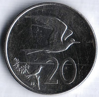 Монета 20 центов. 2015 год, Острова Кука. Монета 20 центов. 2015 год, Острова Кука.