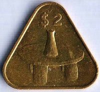 Монета 2 доллара. 2015 год, Острова Кука. Монета 2 доллара. 2015 год, Острова Кука.