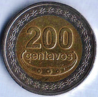 Монета 200 сентаво. 2017 год, Восточный Тимор. Монета 200 сентаво. 2017 год, Восточный Тимор.