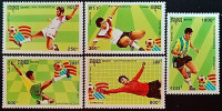 Набор марок (5 шт.). "Чемпионат мира по футболу FIFA, США`1994 (III)". 1993 год, Камбоджа. Набор марок (5 шт.). "Чемпионат мира по футболу FIFA, США`1994 (III)". 1993 год, Камбоджа.